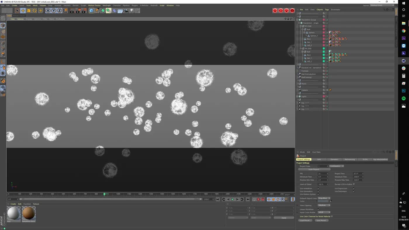 C4D work in progress screen