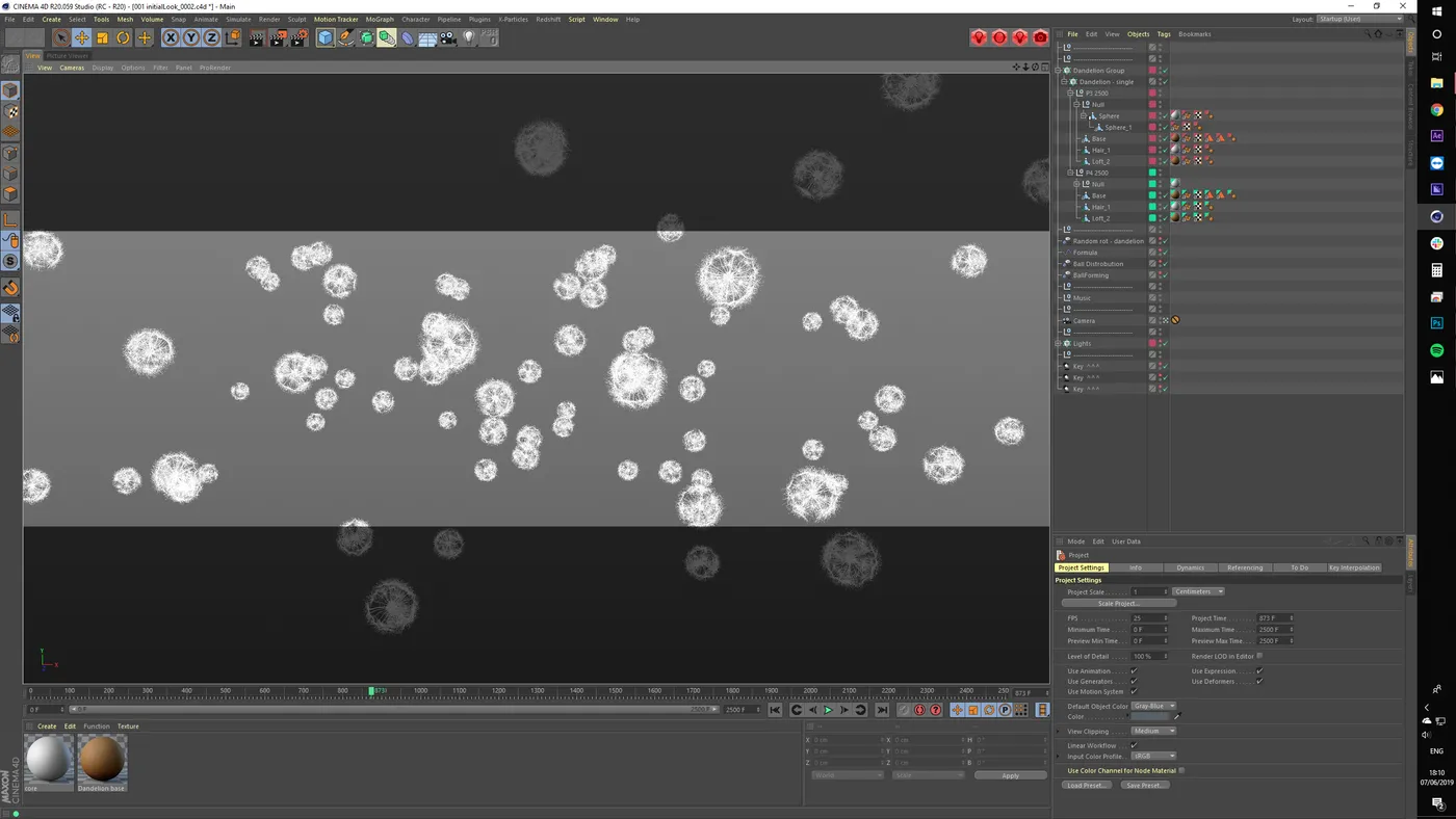 C4D work in progress screen