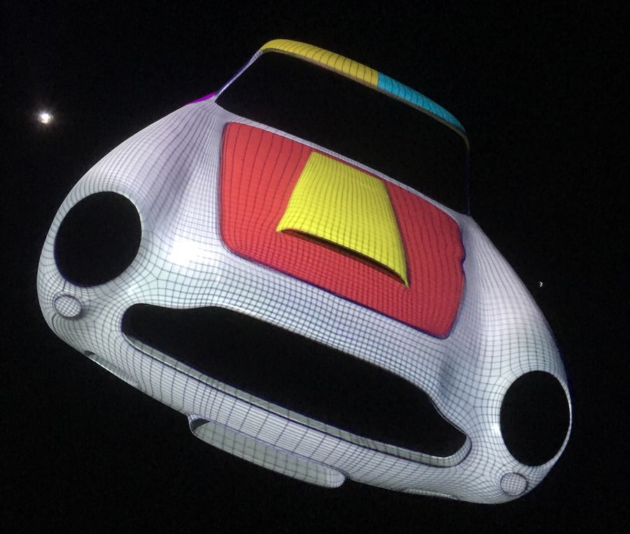 Shot or UV map applied to car in 3d space