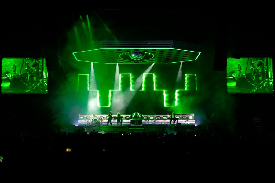 Shot of wonderful nothing performed live on stage