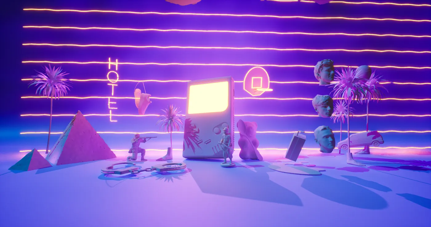 Unreal screen shot showing the effect of the Lumen lighting feature